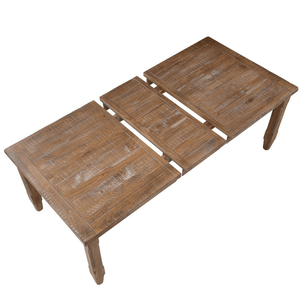 Riverdale 7pc Dining Set - Modern Ranch Style with Distressed Finish, Extends to Seat Eight Comfortably - CurtisJ Designs