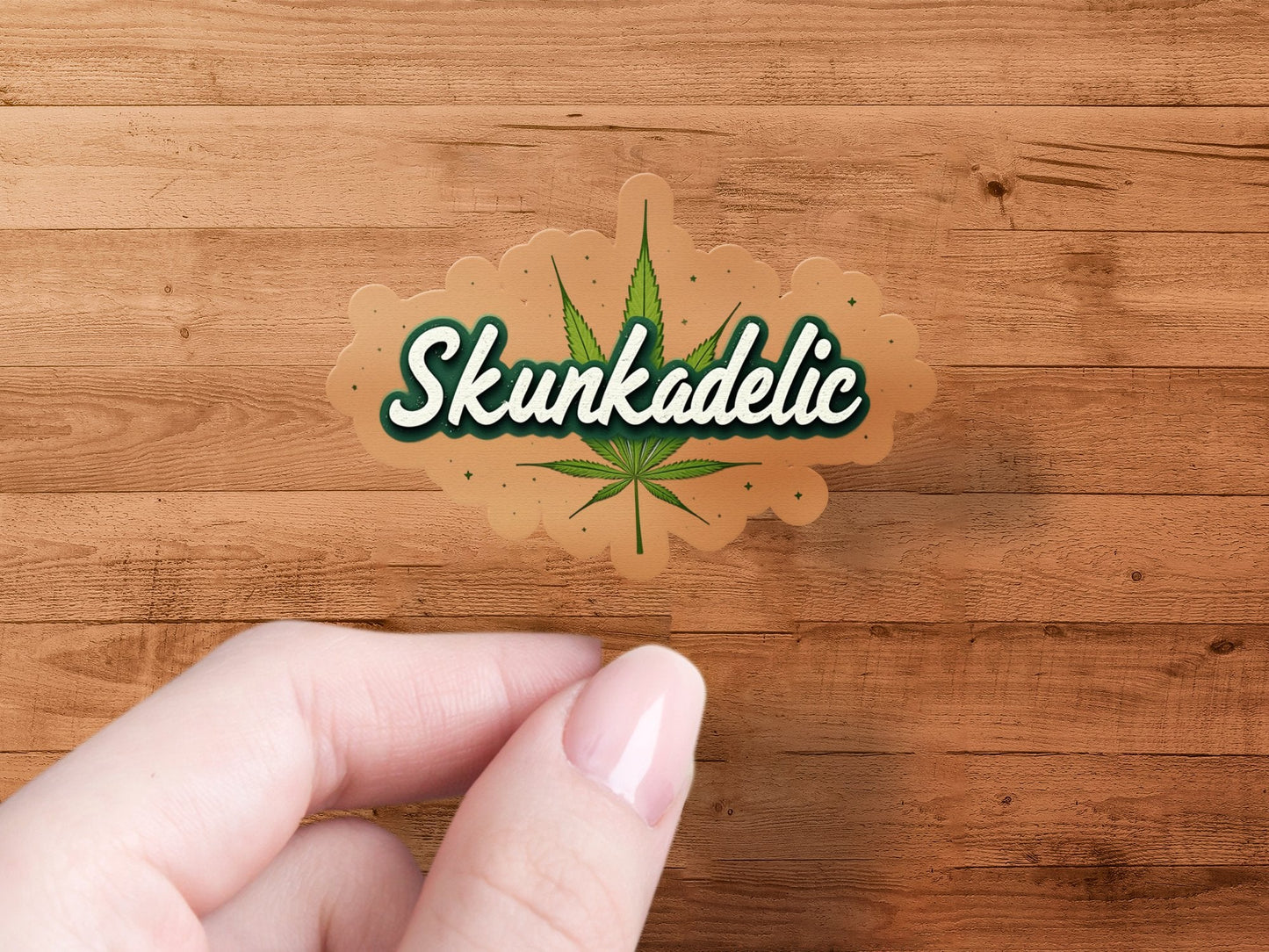 Skunkadelic Leaf Inspired Customizable Cool Stickers - CurtisJ Designs