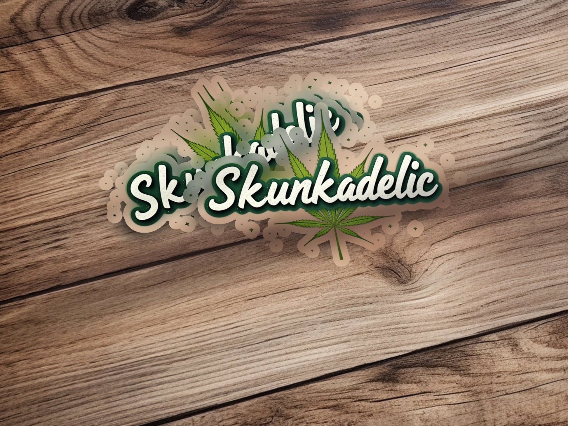 Skunkadelic Leaf Inspired Customizable Cool Stickers - CurtisJ Designs