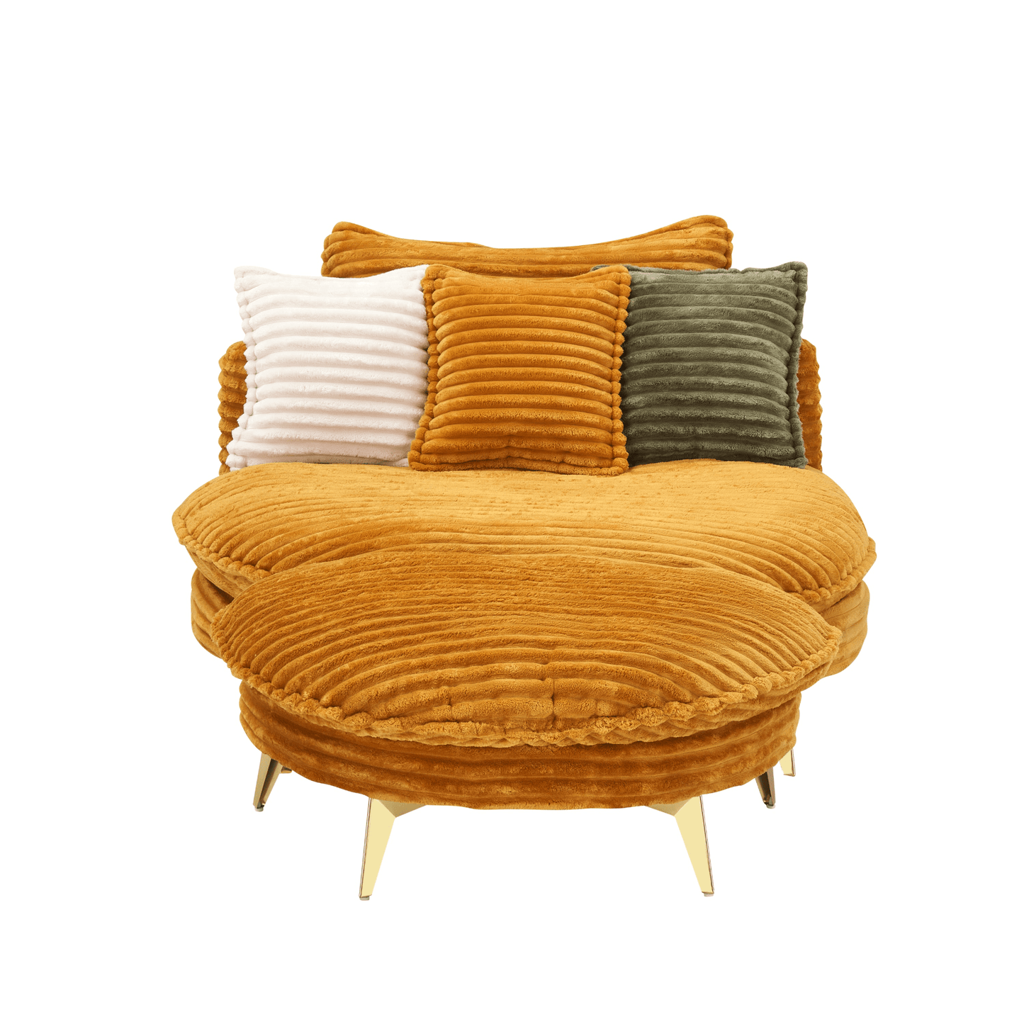 Stylish 65" Yellow Corduroy Sofa with 3 Throw Pillows - Perfect for Apartment, Office, or Living Room - CurtisJ Designs