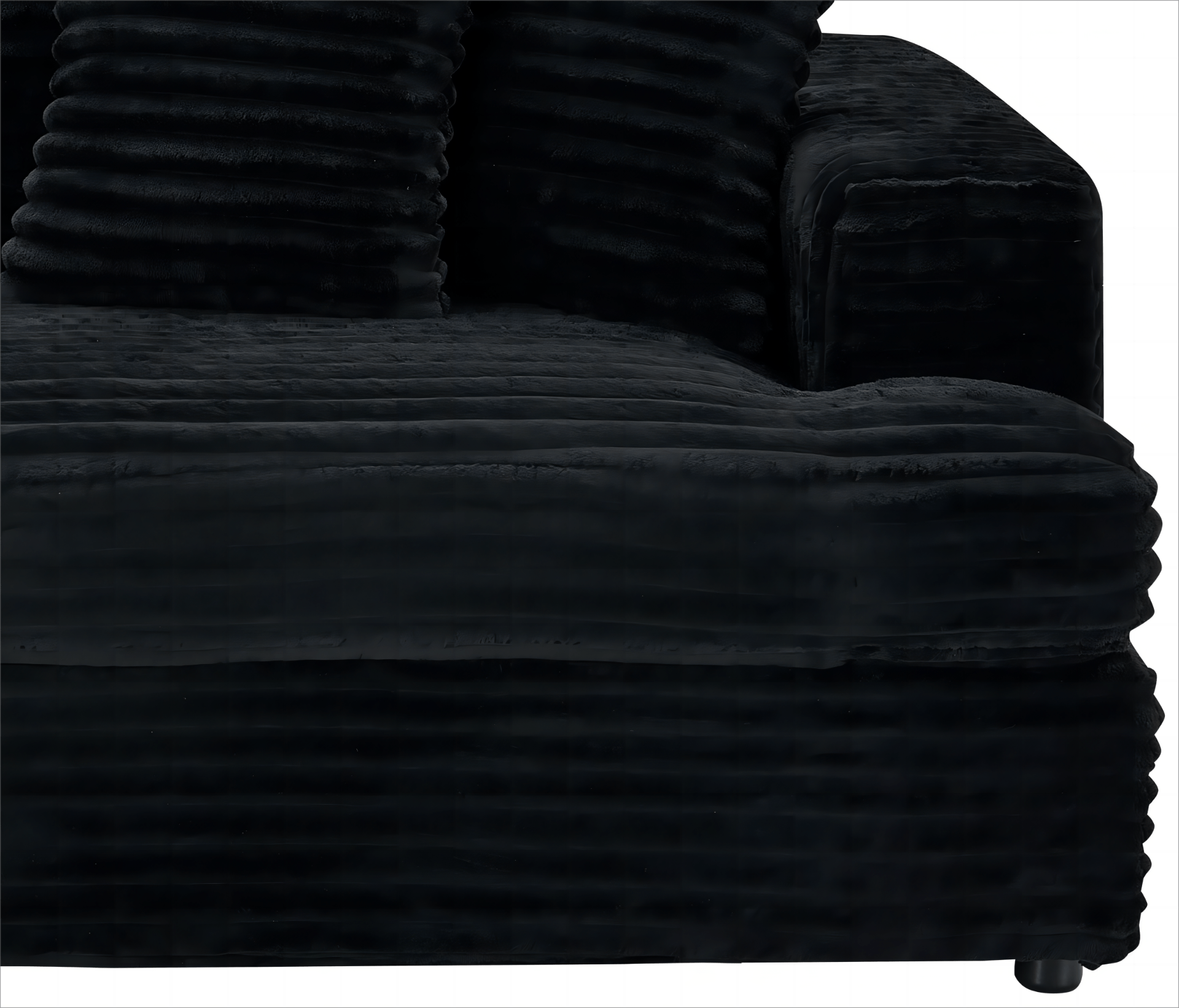 Stylish Black Corduroy 3 - Seater Sofa with 4 Pillows – Spacious & Comfortable for Modern Living Rooms - CurtisJ Designs