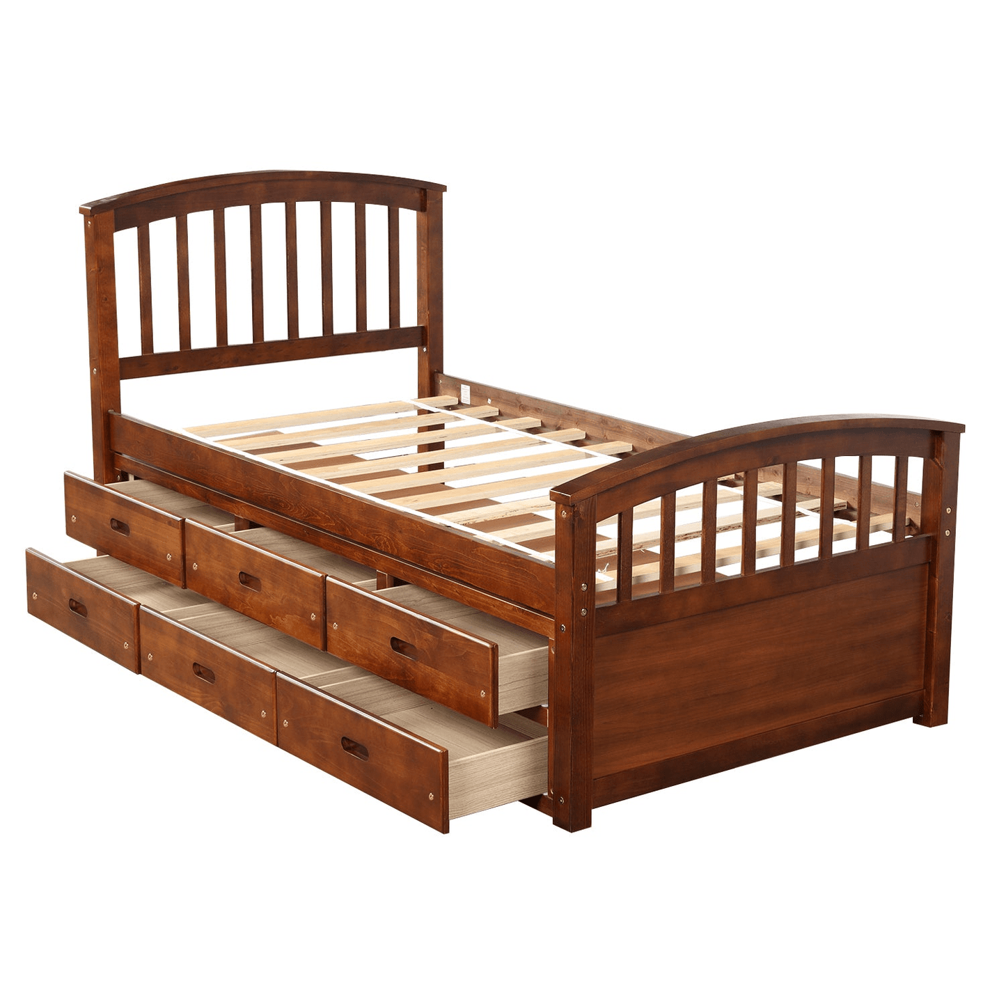 Twin Size Platform Storage Bed Solid Wood Bed with 6 Drawers - CurtisJ Designs