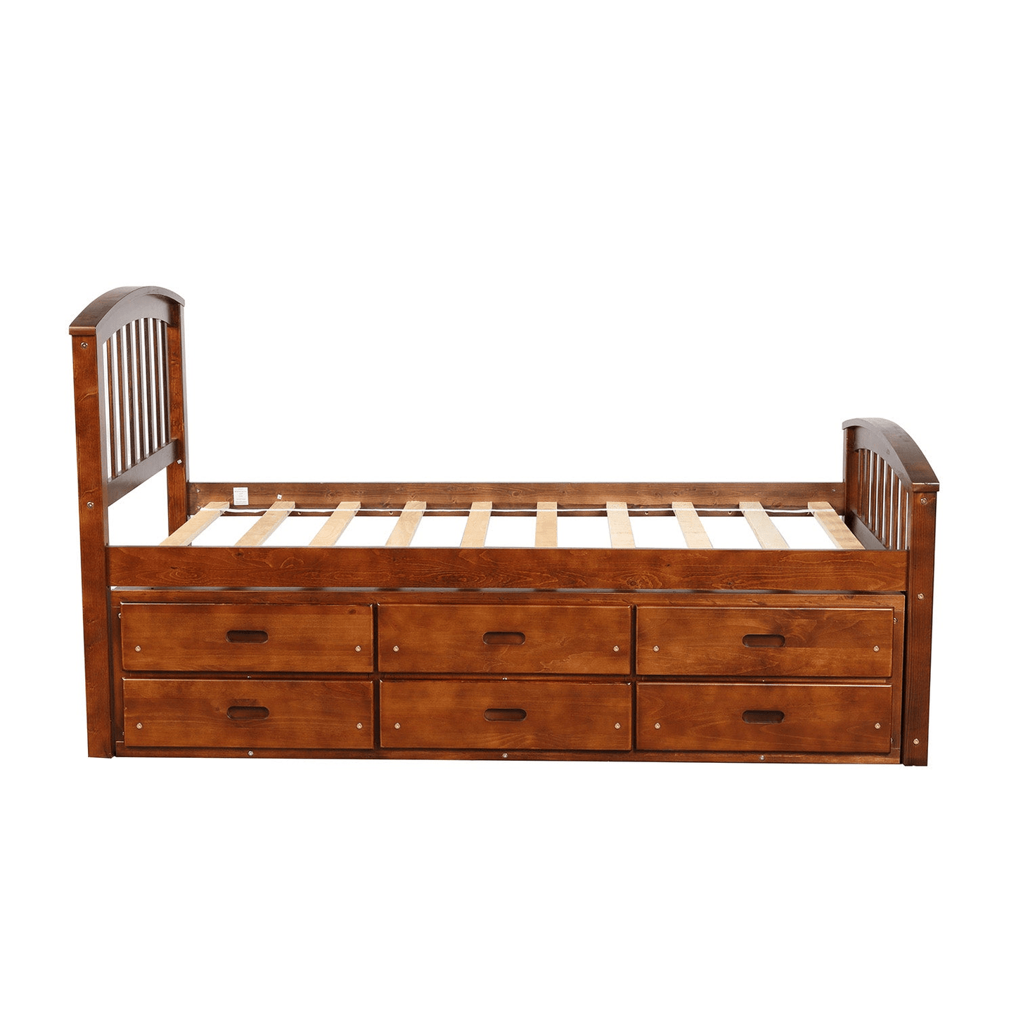 Twin Size Platform Storage Bed Solid Wood Bed with 6 Drawers - CurtisJ Designs