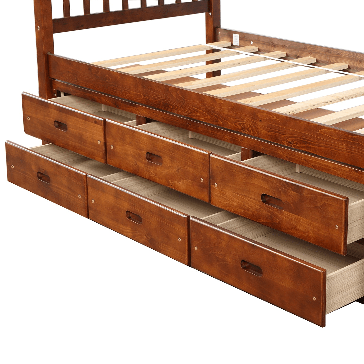 Twin Size Platform Storage Bed Solid Wood Bed with 6 Drawers - CurtisJ Designs