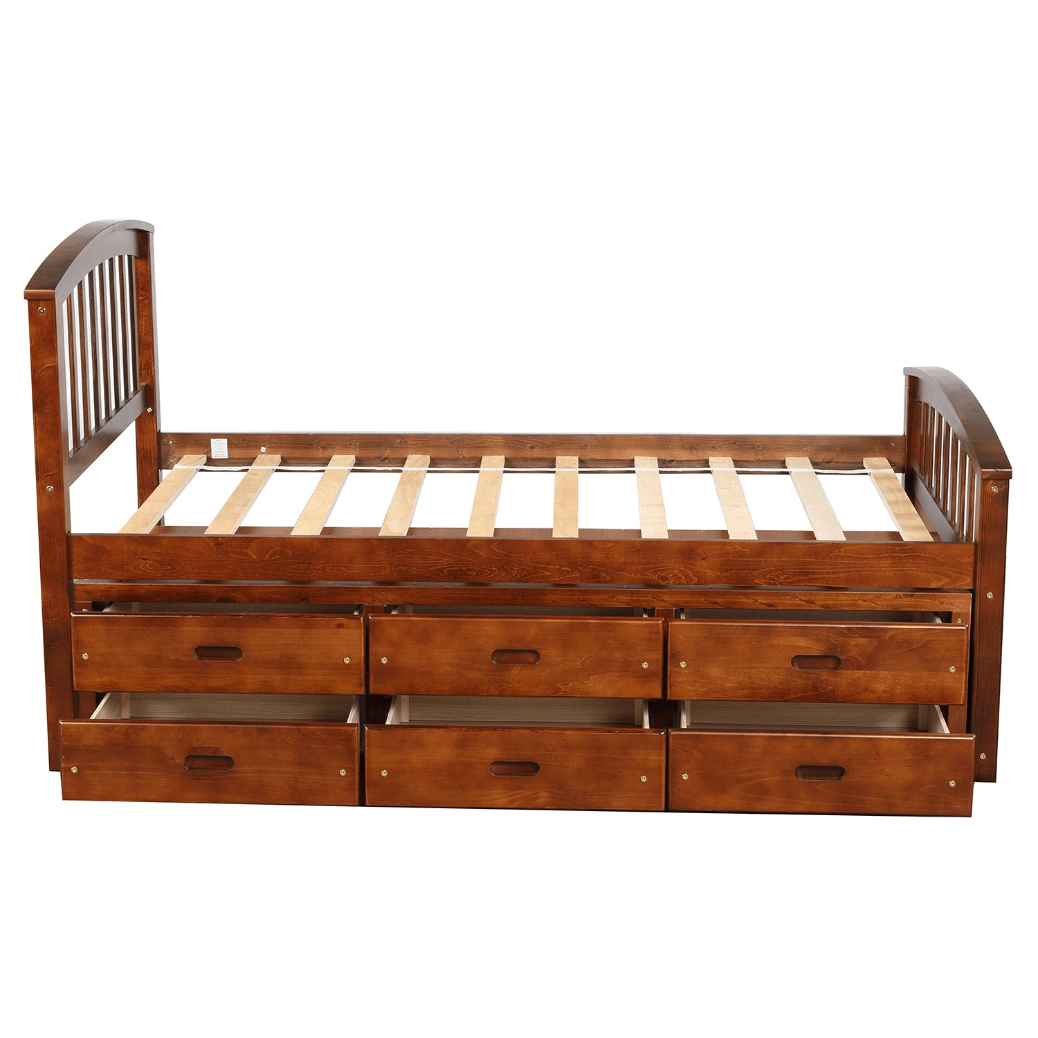 Twin Size Platform Storage Bed Solid Wood Bed with 6 Drawers - CurtisJ Designs