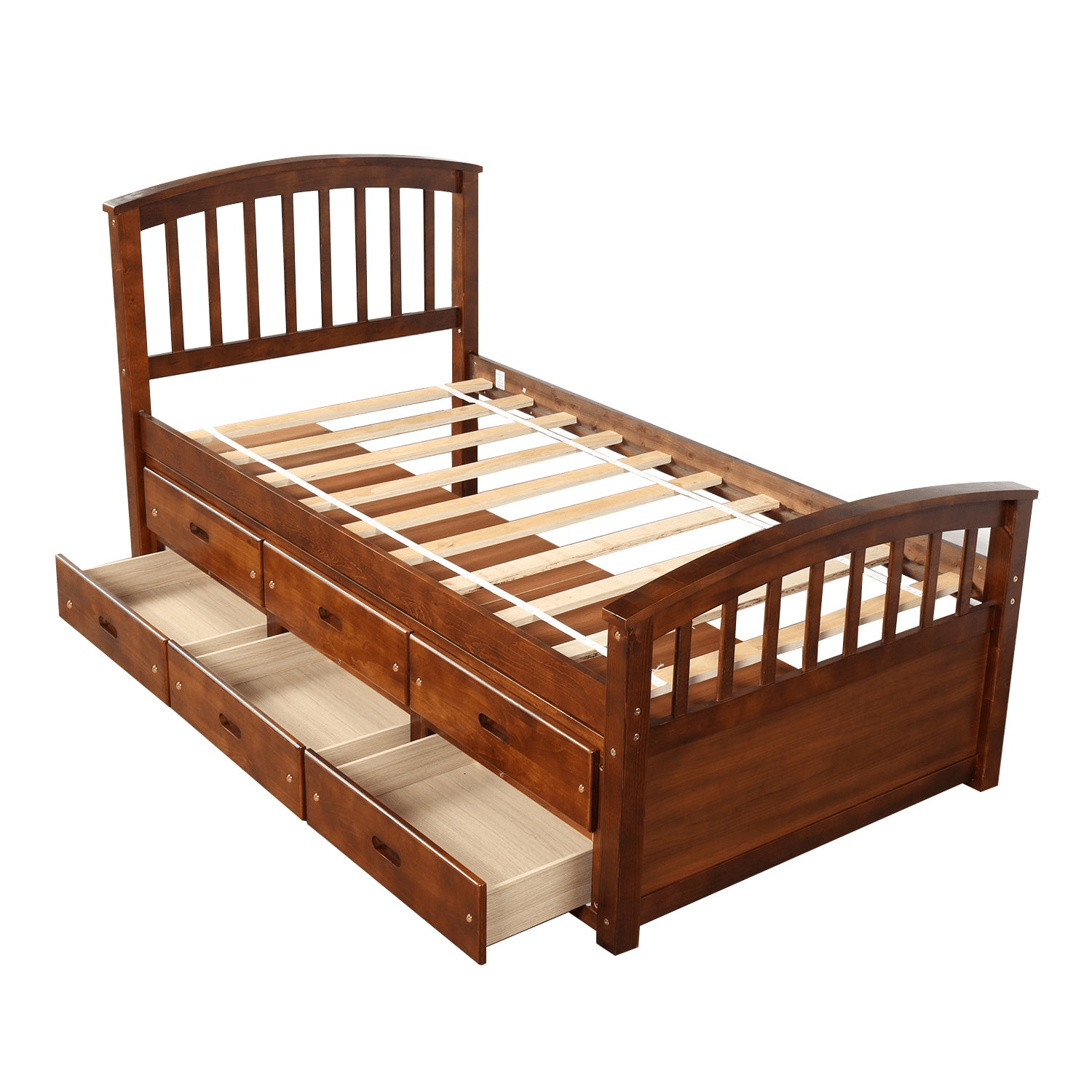 Twin Size Platform Storage Bed Solid Wood Bed with 6 Drawers - CurtisJ Designs