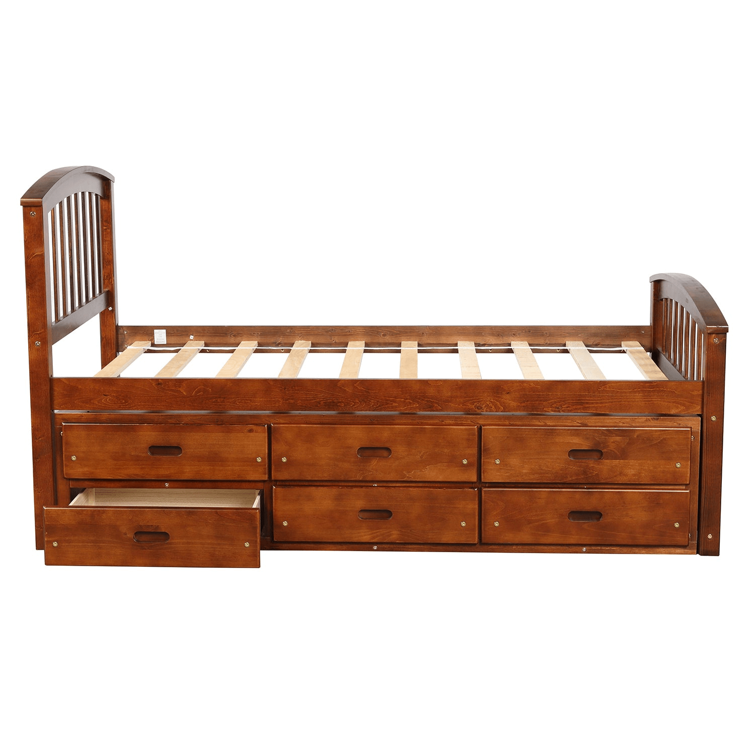 Twin Size Platform Storage Bed Solid Wood Bed with 6 Drawers - CurtisJ Designs