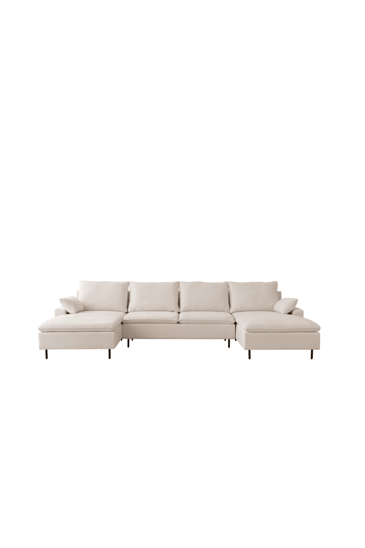 U - Shaped Linen Sectional Sofa with Double Chaises, Beige - Stylish and Versatile - CurtisJ Designs