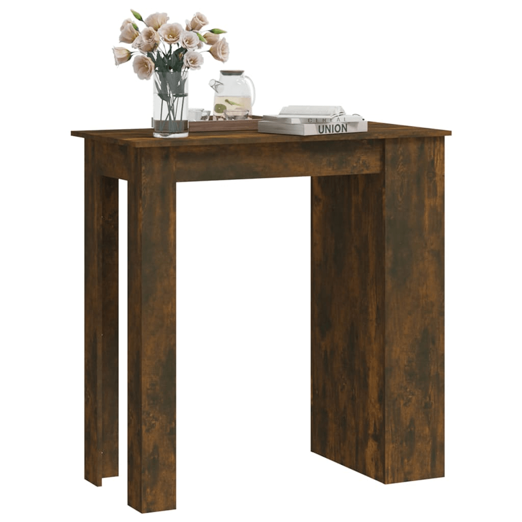 vidaXL Bar Table with Storage Rack Smoked Oak 40.2"x19.7"x40.7" Engineered Wood - CurtisJ Designs