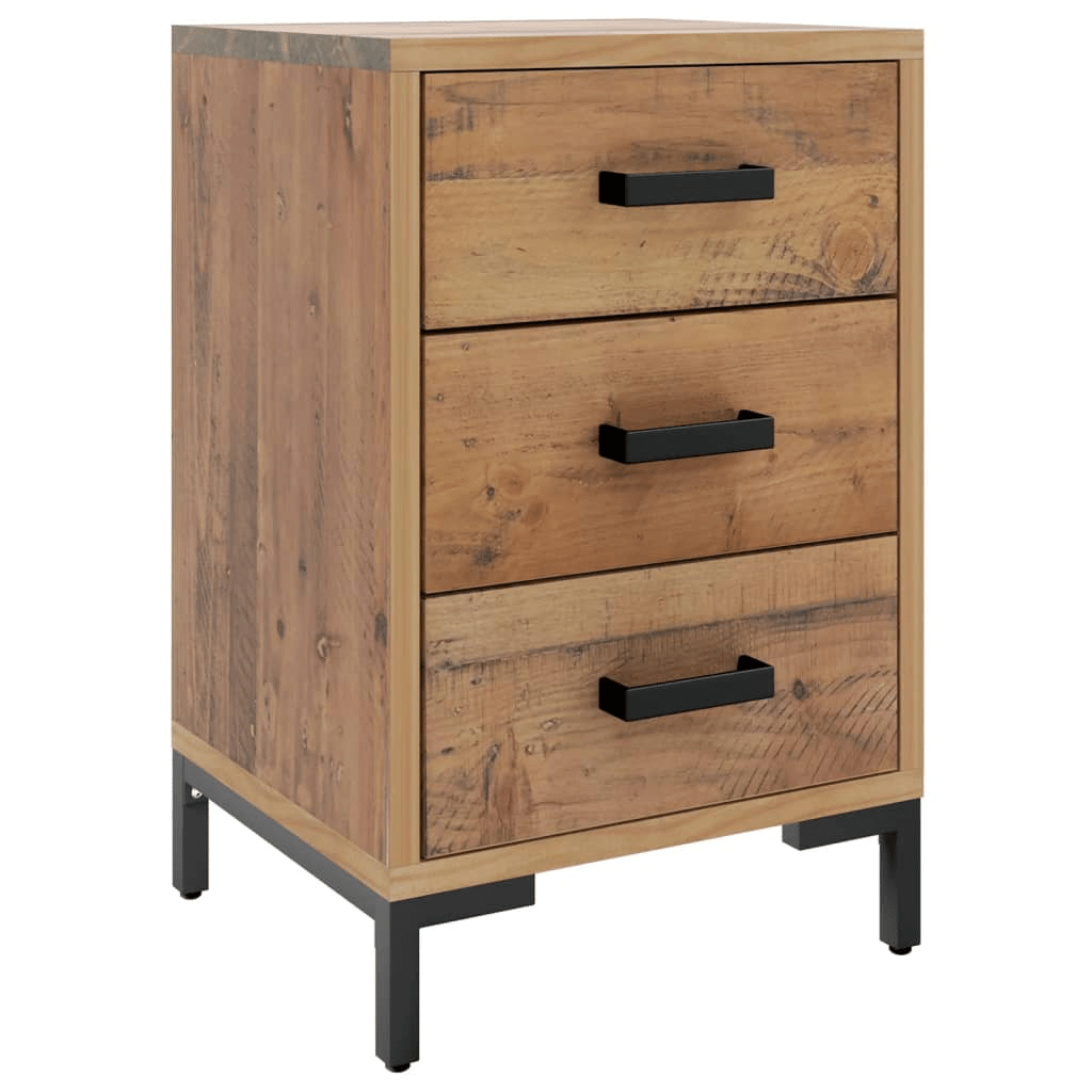 vidaXL Bedside Cabinet Brown 15.7"x11.8"x21.7" Solid Wood Pine - Rustic Nightstand with Ample Storage - CurtisJ Designs