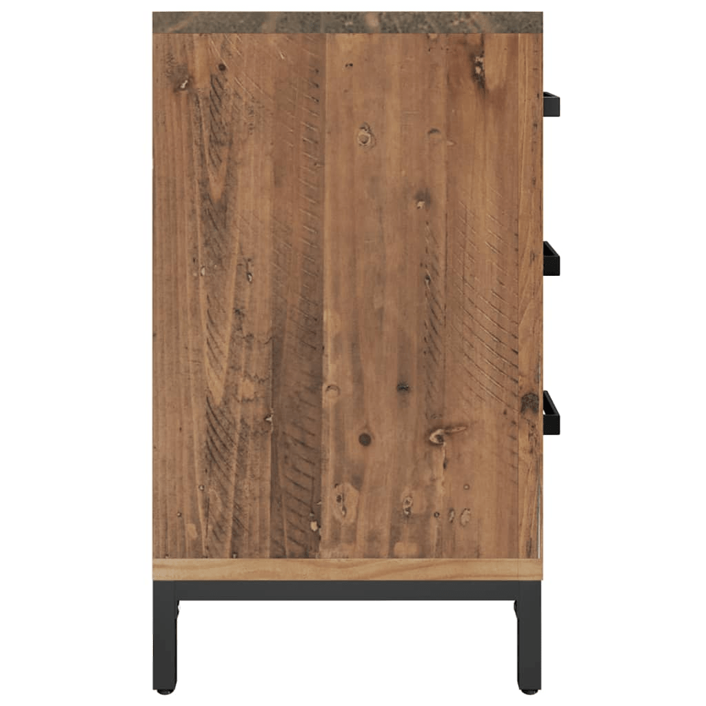 vidaXL Bedside Cabinet Brown 15.7"x11.8"x21.7" Solid Wood Pine - Rustic Nightstand with Ample Storage - CurtisJ Designs