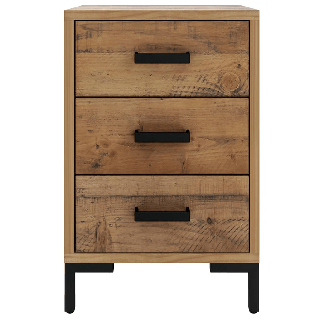 vidaXL Bedside Cabinet Brown 15.7"x11.8"x21.7" Solid Wood Pine - Rustic Nightstand with Ample Storage - CurtisJ Designs