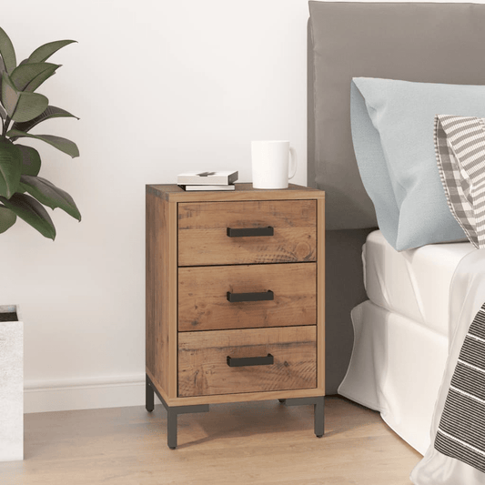 vidaXL Bedside Cabinet Brown 15.7"x11.8"x21.7" Solid Wood Pine - Rustic Nightstand with Ample Storage - CurtisJ Designs