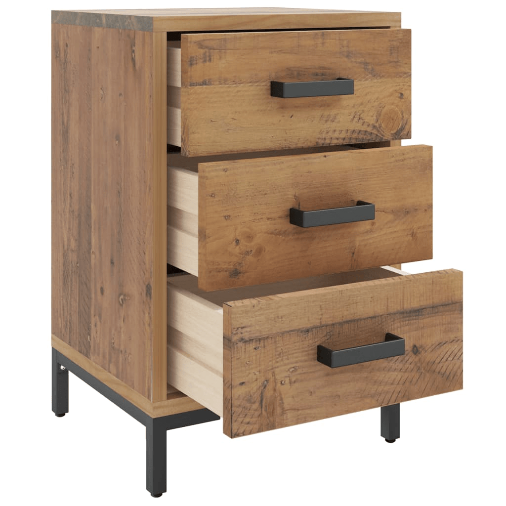 vidaXL Bedside Cabinet Brown 15.7"x11.8"x21.7" Solid Wood Pine - Rustic Nightstand with Ample Storage - CurtisJ Designs