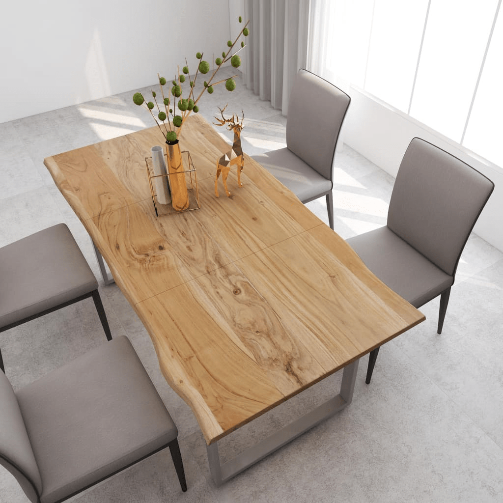 vidaXL Dining Table 70.9"x35.4"x29.9" Solid Acacia Wood - Rustic & Industrial Style - CurtisJ Designs