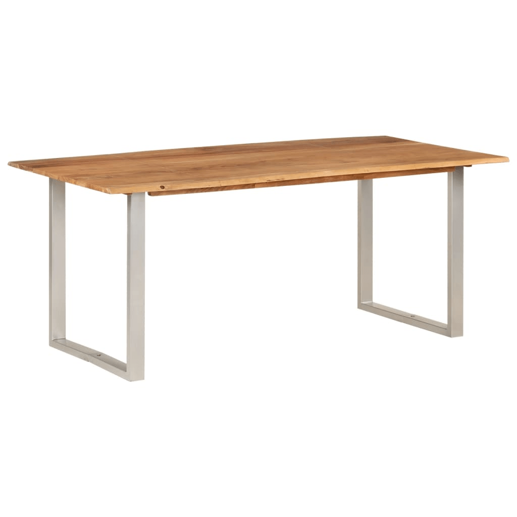 vidaXL Dining Table 70.9"x35.4"x29.9" Solid Acacia Wood - Rustic & Industrial Style - CurtisJ Designs