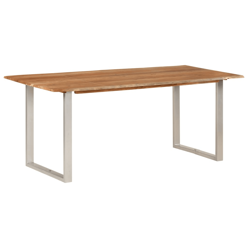 vidaXL Dining Table 70.9"x35.4"x29.9" Solid Acacia Wood - Rustic & Industrial Style - CurtisJ Designs