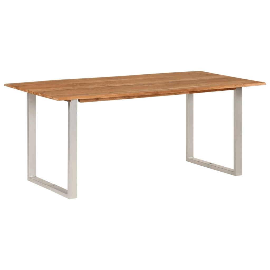 vidaXL Dining Table 70.9"x35.4"x29.9" Solid Acacia Wood - Rustic & Industrial Style - CurtisJ Designs