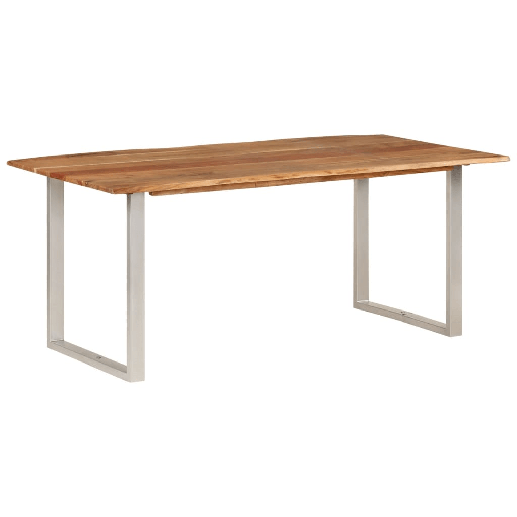 vidaXL Dining Table 70.9"x35.4"x29.9" Solid Acacia Wood - Rustic & Industrial Style - CurtisJ Designs