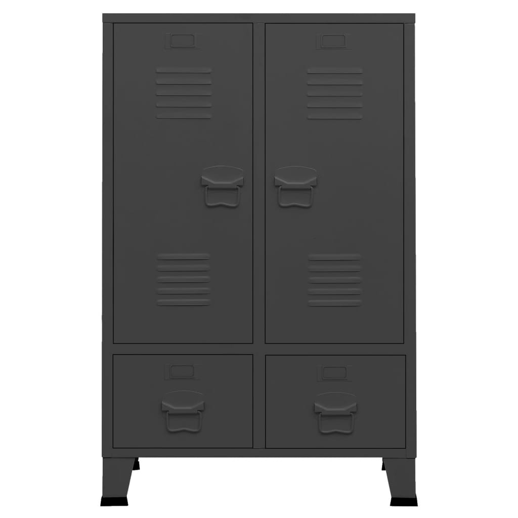 vidaXL Industrial Wardrobe Anthracite 26.4"x13.8"x42.1" Steel - Durable Storage Solution - CurtisJ Designs