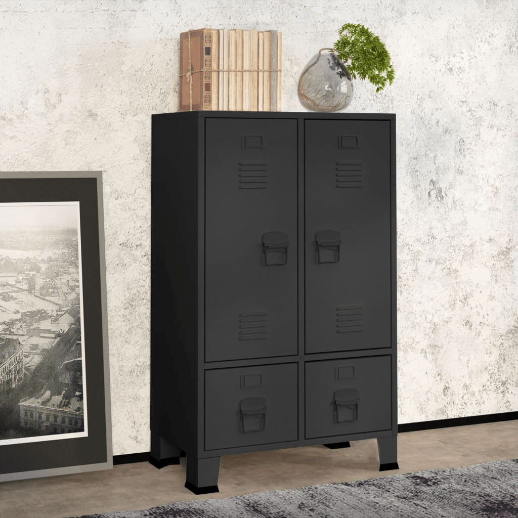 vidaXL Industrial Wardrobe Anthracite 26.4"x13.8"x42.1" Steel - Durable Storage Solution - CurtisJ Designs