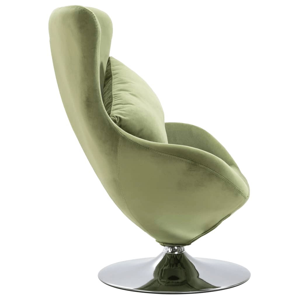 vidaXL Swivel Egg Chair with Plush Cushion in Light Green Velvet - Ergonomic & Stylish Seating - CurtisJ Designs