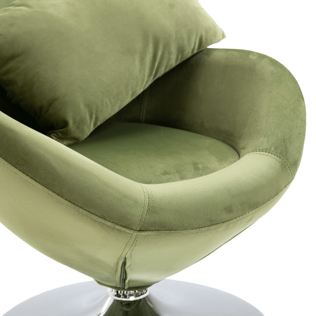 vidaXL Swivel Egg Chair with Plush Cushion in Light Green Velvet - Ergonomic & Stylish Seating - CurtisJ Designs